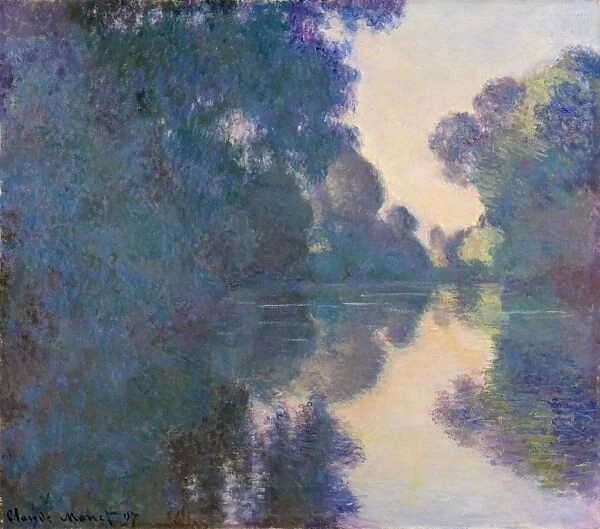 Morning Seine Giverny 1897 Oil canvas 32 1  /  8 x 36 5  /  8