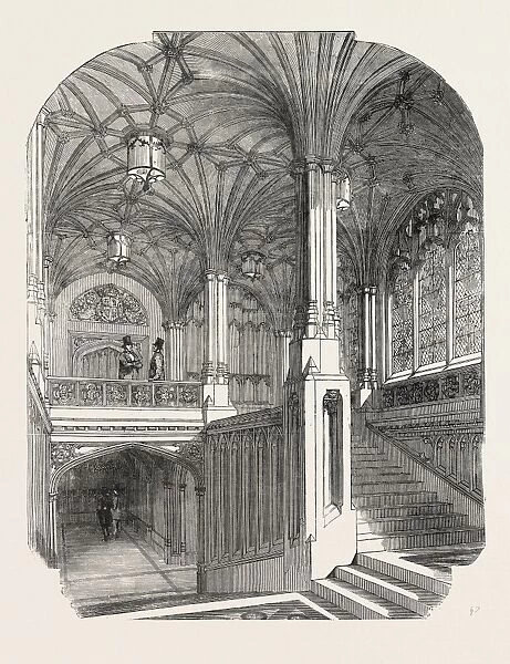 The New Houses of Parliament: Members Staircase, House of Commons, 1854, Uk