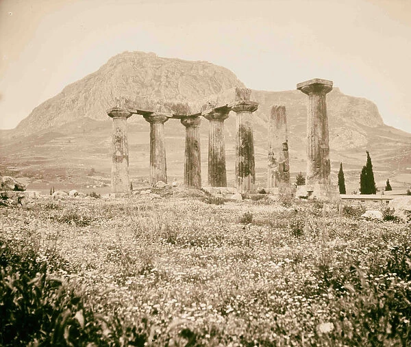 Old Corinth Ruins old Temple Apollo Agora background