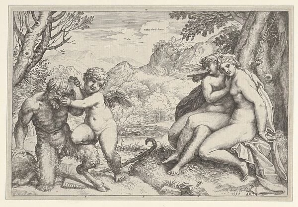 Omnia Vincit Amor 1599 Engraving Plate 5 7 3  /  8