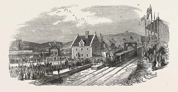 Opening of the North Devon Railway. Arrival of the Train at Barnstaple, Uk, 1854