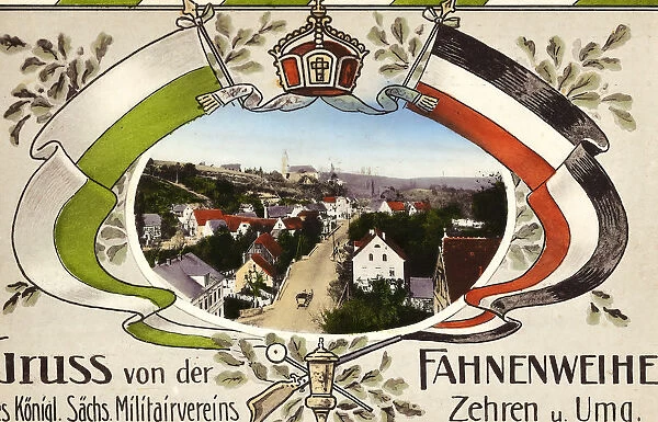 Paintings Saxony Flags Texts Buildings Landkreis MeiBen