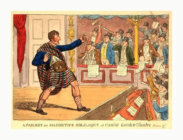 A parody on Macbeths soliloquy at Covent Garden Theatre, engraving 1809, Kemble