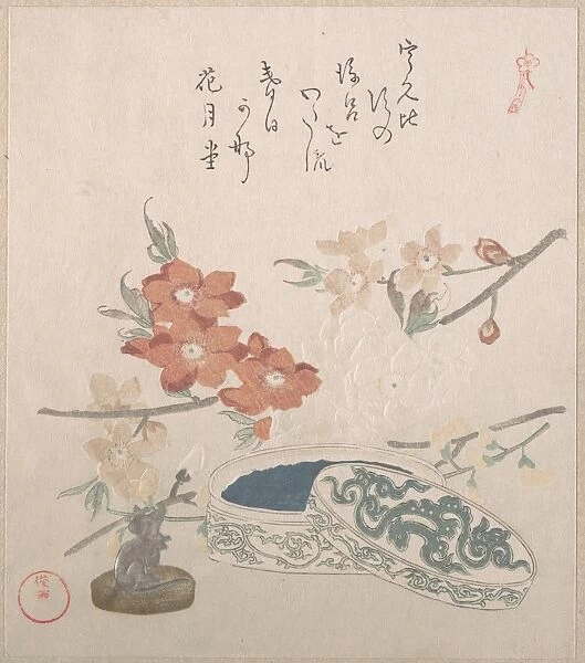 Peach Blossoms Seal Seal-box 19th century Japan