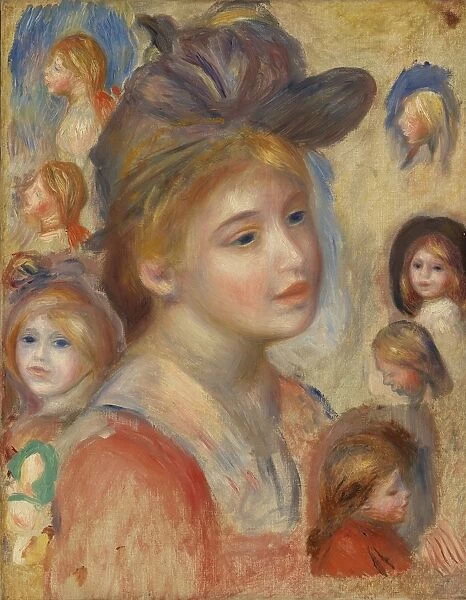 Pierre-Auguste Renoir Study Girls Heads etude de ttes de jeunes filles