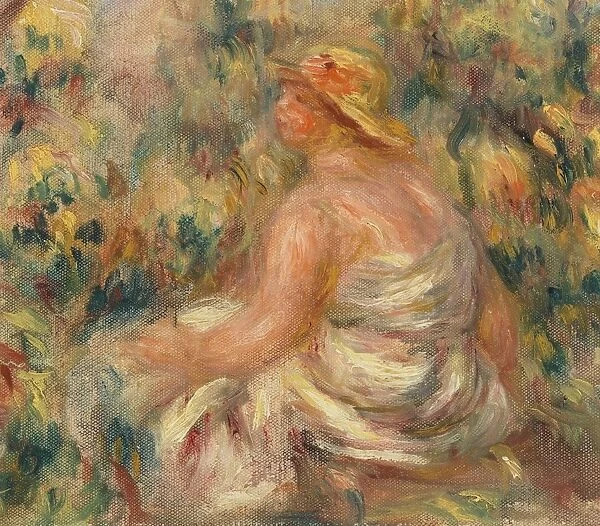 Pierre-Auguste Renoir Woman Hat Landscape Femme avec chapeau dans