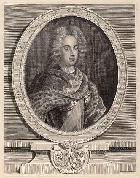 Pierre Drevet, after Francois de Troy (French, 1663 - 1738), Fra da ric Auguste III