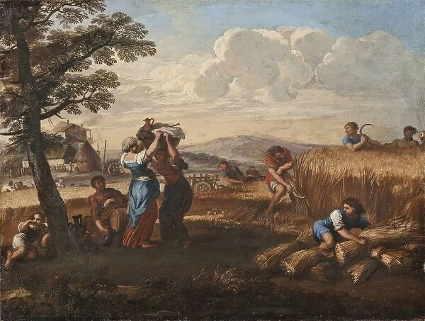 Pietro da Cortona Landscape Harvesting grain harvest