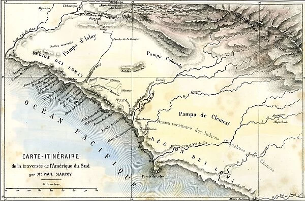 plan, chart, map, pampa d islay, pampa colorada, pampa clemensi, 1869, south America