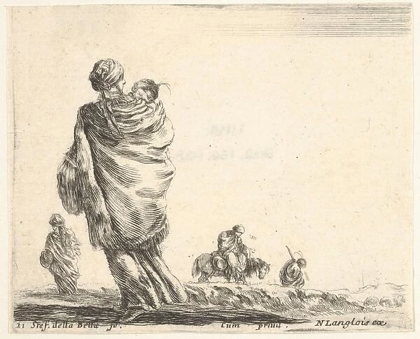Plate 21 poor woman left enveloping child shawl