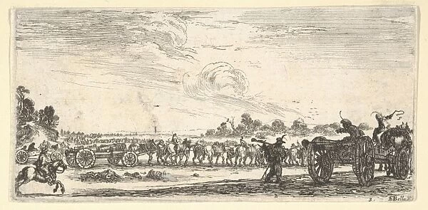 Plate 3 procession horse-drawn cannons riding