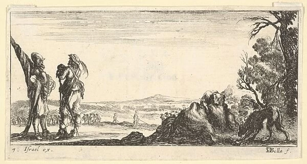 Plate 7 two soldiers standing left wolf devouring