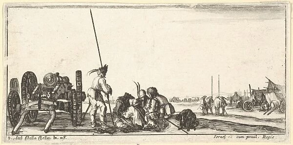 Plate 9 chariot carrying cannon left soldiers