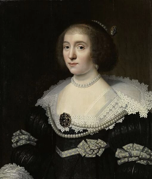 Portrait Amalia Solms 1602-75 Bust left jewelry