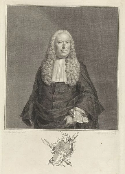 Portrait of Egbert de Vrij Temminck. Jacob Houbraken, 1758 - 1759