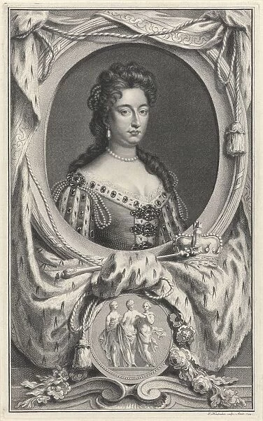 Portrait Maria II Stuart Maria II oval number