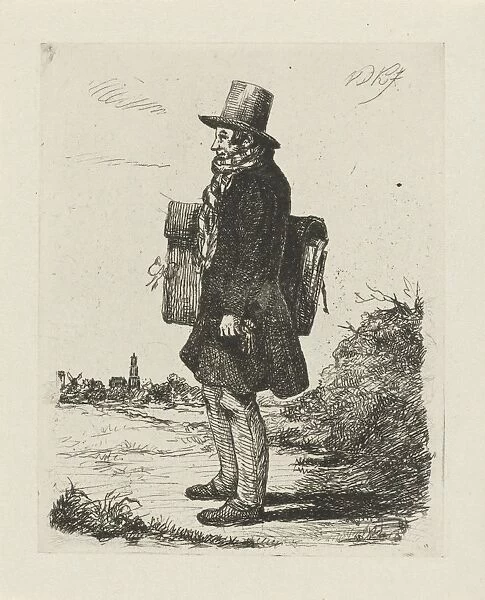 Portrait of the painter and printmaker Hermanus Jan Hendrik Rijkelijkhuizen, standing