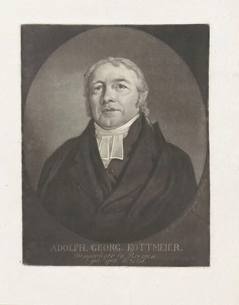 Portrait pastor Adolph Georg Kottmeier Adolph Georg Kottmeier