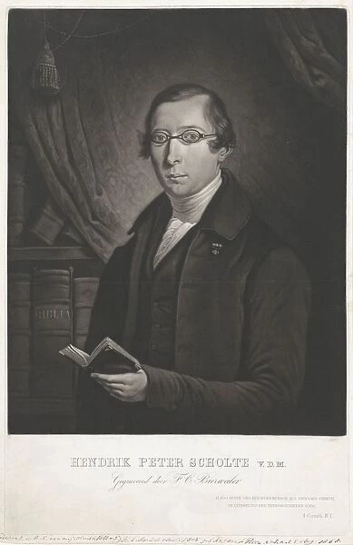 Portrait pastor Hendrik Peter Scholte eyeglasses