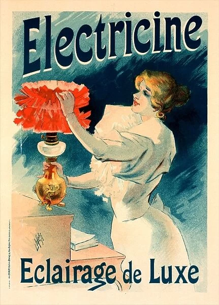 Poster for l Electricine, Lucien Lefevre 1850 France, exhibited in the Salon
