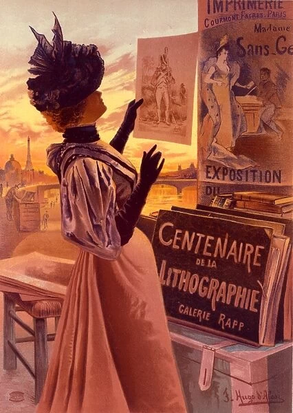 Poster for l Exposition du Centenaire de la Lithographie. D Alesi, F. Hugo
