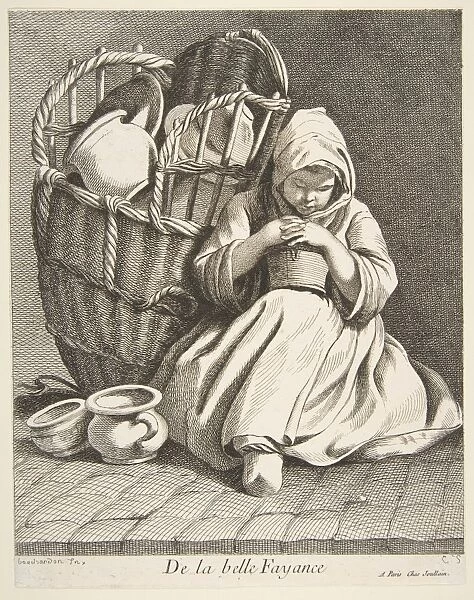 Pottery Peddler 1738 Etching engraving image