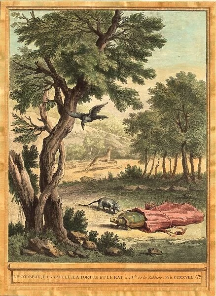 Quentin Pierre Chedel after Jean-Baptiste Oudry (French, 1705 1763 ), Le corbeau