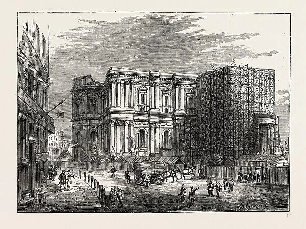 THE REBUILDING OF ST. PAUL S. London, UK, 19th century engraving