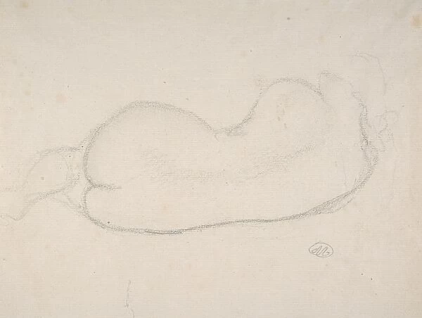 Reclining Nude Back View 1922 Graphite laid paper