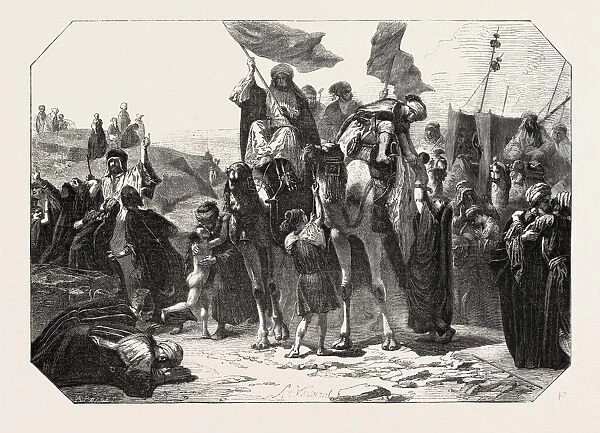 Return from Mecca, drawing by M. Bida. engraving 1855