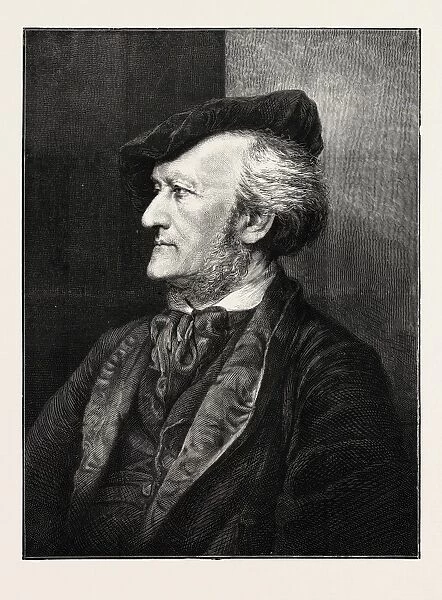 RICHARD WAGNER, 1813-1883, MUSICAL COMPOSER, 1873 engraving