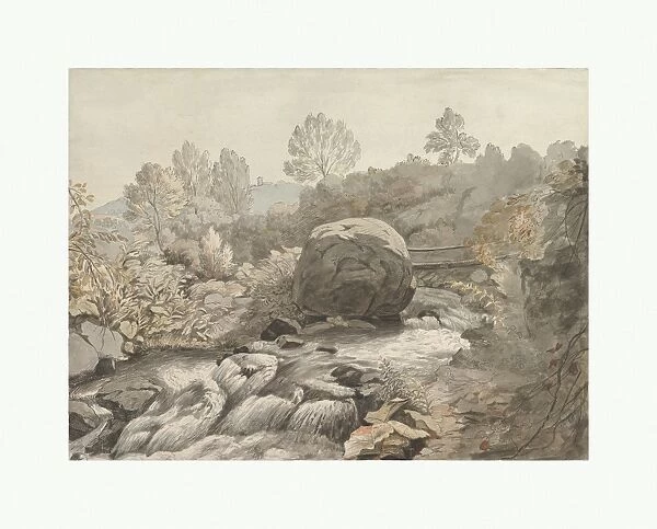 Rocky Stream Italy ca 1786-91 Watercolor pen