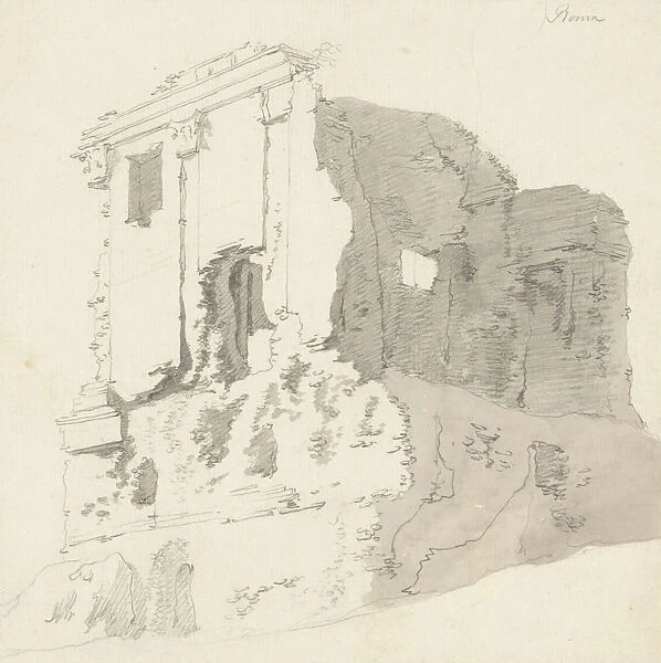 ruins temple Via Nomentana Rome Drawing group