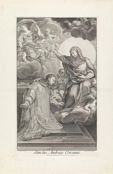 Saint Andreas Corsini kneeling Mary Child Sanctus Andreas Corsinus
