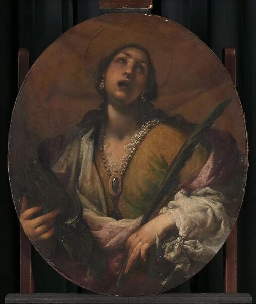 Saint Catherine Half-figure oval mouth opened