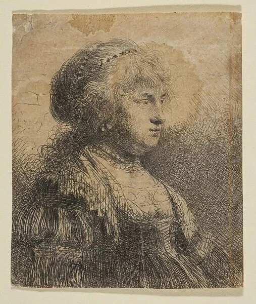 Saskia Pearls Hair 1634 Etching Prints Rembrandt