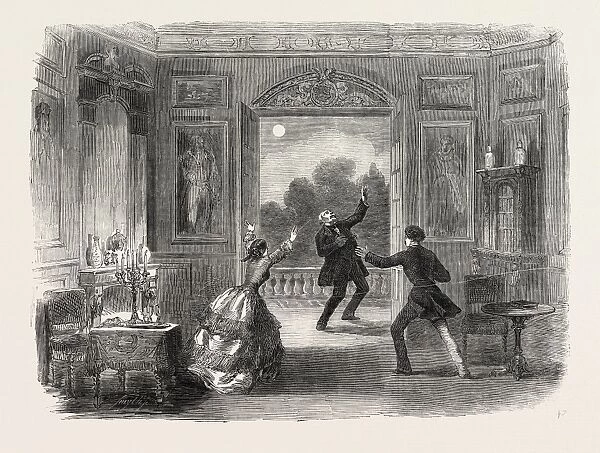 Scene from the New Drama of the Old Chateau, at the Haymarket Theatre, London, Uk, 1854