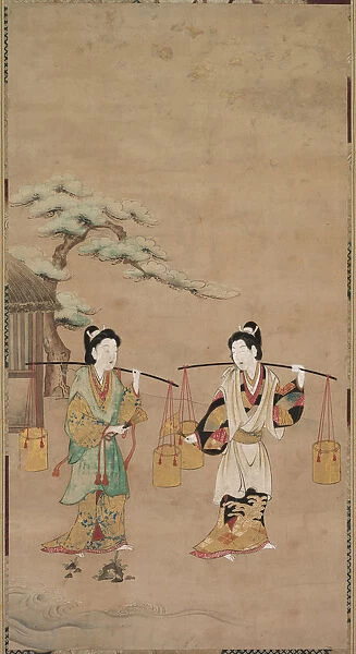 Scene Noh Play early 18th century Japan Kyoto school