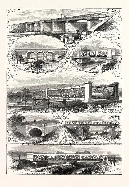 Scenes on the New Railway in Japan between Osaka and Kobe, 1876. Shindingawa Bridge