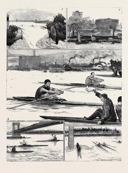 The Sculling Match on the Tyne between Hanlan and Boyd for the Championship of the World