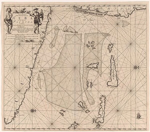 Sea chart of part of southeastern Florida and northeast of Cuba, Jan Luyken, Claes