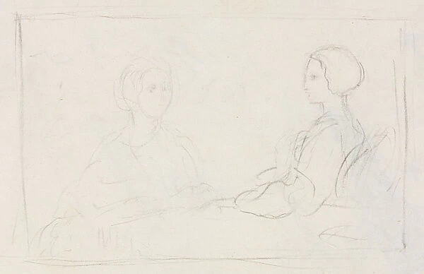Two Seated Women verso 1856-1860 Edgar Degas