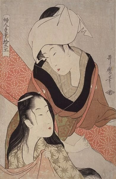 Shinshi-bari] = [Cloth-stretcher], Kitagawa, Utamaro (1753?-1806), (Artist), Date Created