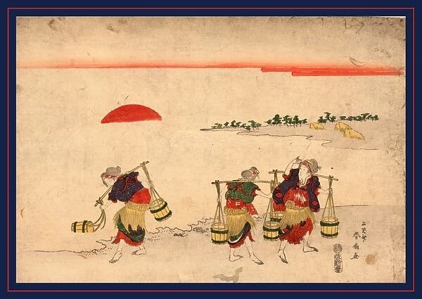 Shiokumi, Salt gathering. Katsukawa, Shunsen, 1762-approximately 1830, artist, [181-]