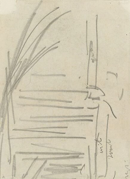 Sketch landscape Jan Toorop 1886 paper pencil