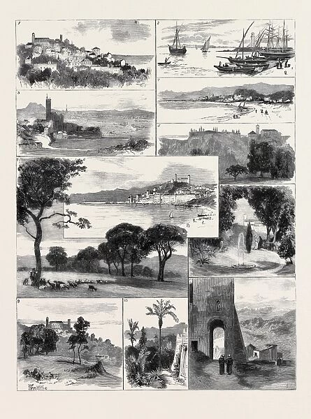 SKETCHES AT CANNES: 1. Cannes from Hill on West Side; 2. The Quay; 3. St. Raphael