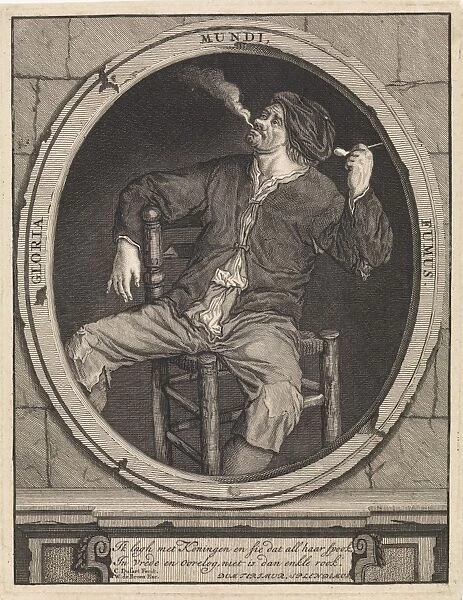Smoking farmer with pipe, Matthijs Pool, Willem de Broen, 1696 - 1727