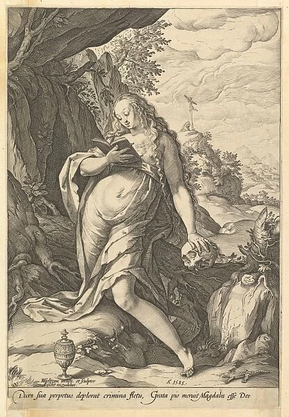 St Mary Magdalene Penitent 1585 Engraving second state