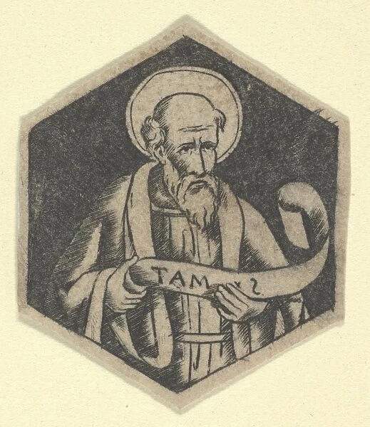 St Matthew Evangelist holding banderole modern impression