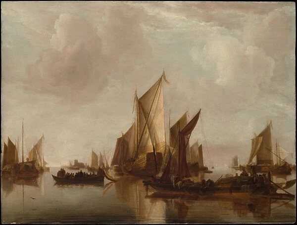 State Yacht Craft Calm Water ca 1660 Oil wood